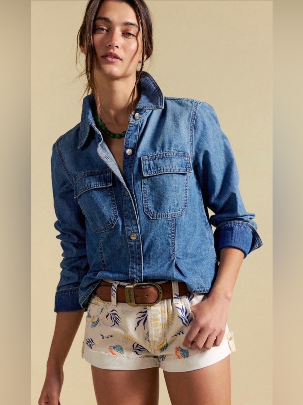 We the Free Cali Cuffed Printed Shorts NWOT‎ Havana combo